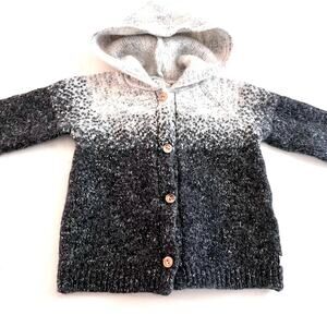 Buho boys wool hooded sweater cardigan size 9-12 months